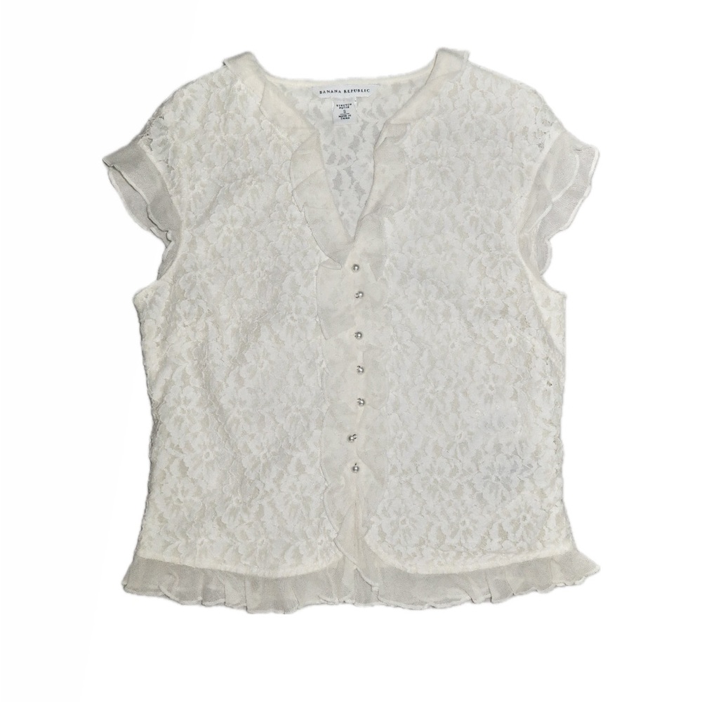 Vintage banana republic lace cropped blouse